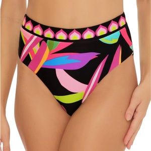 Trina Turk Women's Birds Of Paradise Reversible High Waist Bikini Size 4. NWOT